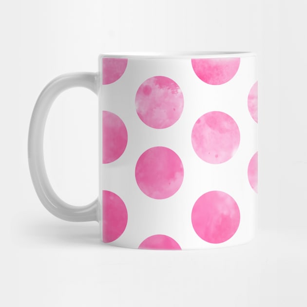 Pink Polka Dots Pattern Watercolor Abstract Cute  Girly Pretty Trendy Design by anijnas